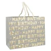 Geschenktüte Happy Birthday, Grau, 23 X 18 Cm