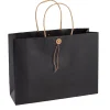 Geschenktüte Mit Knopf, Schwarz, 32.5 X 24 Cm