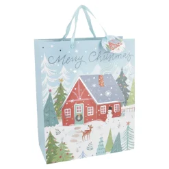 Geschenktüte Motiv, Haus/rot, 26 X 32 Cm