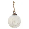 Glaskugel Querrillen, Creme/gold, 7 Cm
