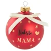Glaskugel Spruch, Mama/rot/matt, 10 Cm