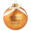 Glaskugel Spruch, Wie Schön/orange/braun/matt, 10 Cm