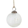 Glaskugel Zopf, Creme/gold, 7 Cm