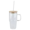 Glas Mit Deckel Und Strohhalm, Klar, 800 Ml