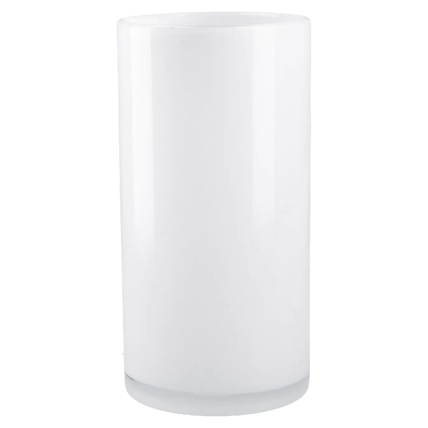 Glas-Vase Zylinder/Opal, Weiß, 12 X 24 Cm