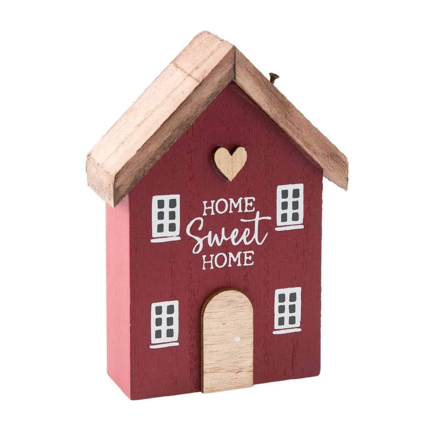 Haus Mit Spruch, Rot, 12 Cm