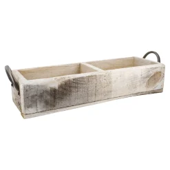 Holz-Schale, 2 Fächer/Griff, 48 Cm