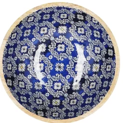Holzschale Motiv, Blau/weiß, 30 Cm
