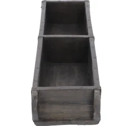 Holzschale Rustik, Doppel, Schwarz, 57 Cm