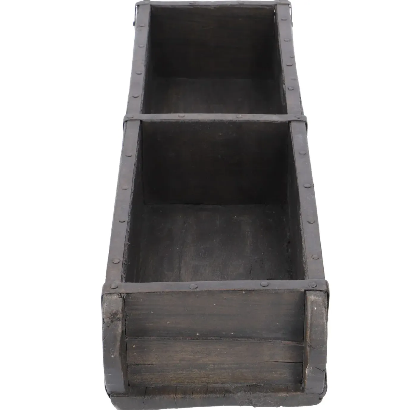 Holzschale Rustik, Doppel, Schwarz, 57 Cm