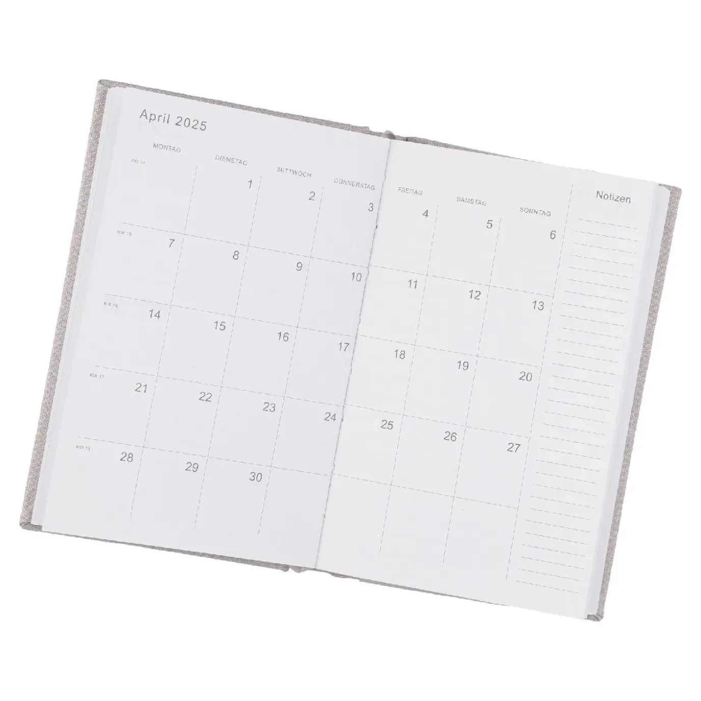 Kalender Textil, A6, Hellgrau