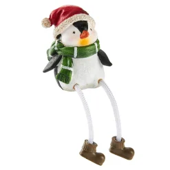 Kantenhocker Pinguin, Schal/grün, 9 Cm
