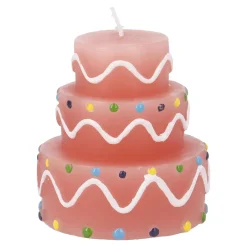 Kerze Geburtstag, Tortenform, Rosa, 6 X 7 Cm