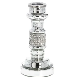 Kerzenständer Schmucksteine, Stabkerze, 14 Cm