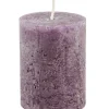 Kerze Rustik, Lara, Aubergine, 9 Cm