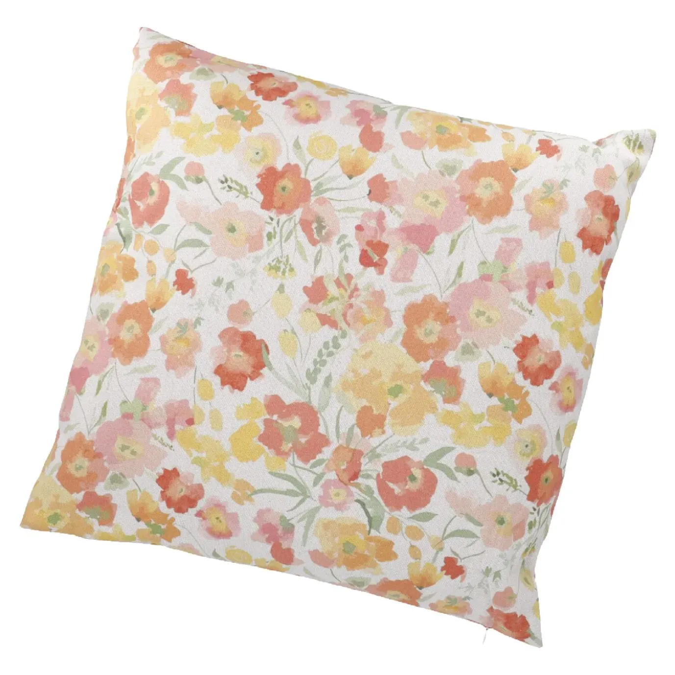 Kissen Floral, Orange/gelb, 45 X 45 Cm