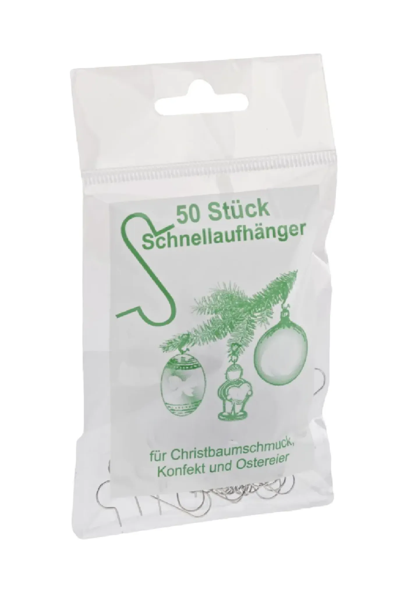 Kugelaufhänger, Silber, 50 Stück