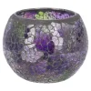 Kugel-Windlicht Mosaik, Lila/grün, 10 X 8 Cm