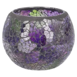 Kugel-Windlicht Mosaik, Lila/grün, 10 X 8 Cm