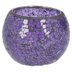 Kugel-Windlicht Mosaik, Lila, 10 X 8 Cm