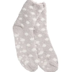 Kuschelsocken Anti-Rutsch, Punkte/flieder