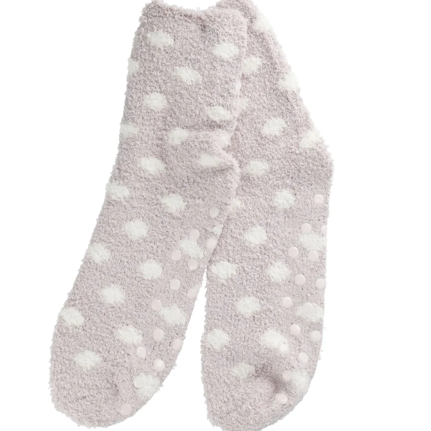 Kuschelsocken Anti-Rutsch, Punkte/flieder