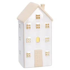 LED-Haus Rustik, Weiß, 17 Cm
