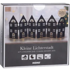 LED-Häuser, Klappbar, Schwarz