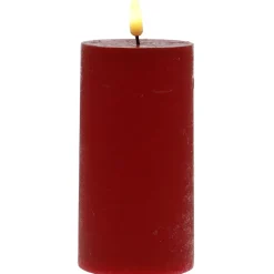 LED-Kerze Rustik, Rot, 7 X 17.5 Cm