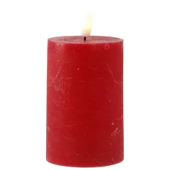LED-Kerze Rustik, Rot, 7.5 X 14.5 Cm