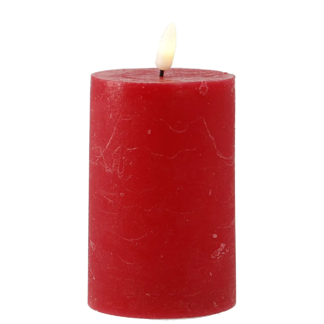 LED-Kerze Rustik, Rot, 7.5 X 14.5 Cm