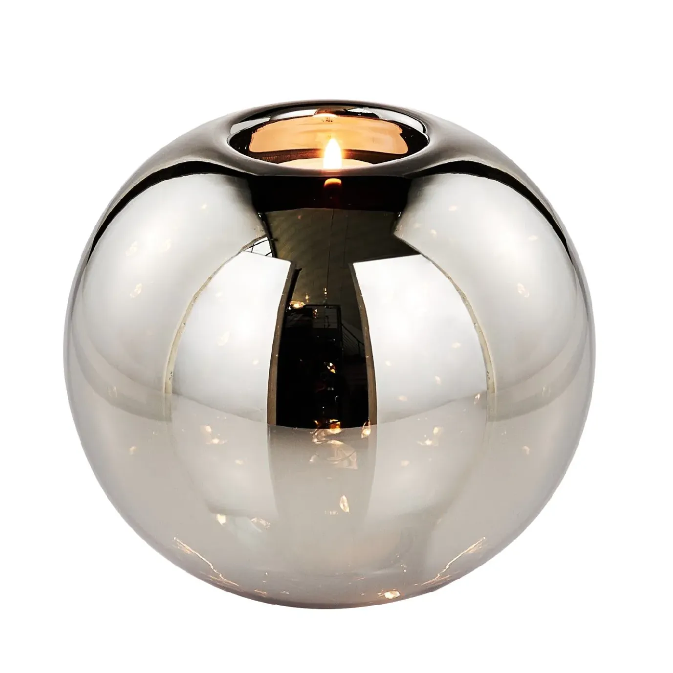 LED-Kugel Mit Teelichthalter, 13 Cm