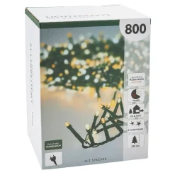 LED-Lichterkette, 8 Funktionen, Warm-weiß, 800 LED