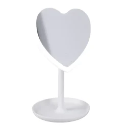 LED-Spiegel Form, Herz/weiß, 26 Cm