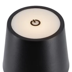 LED-Tischlampe Akku, Schwarz, 28 Cm