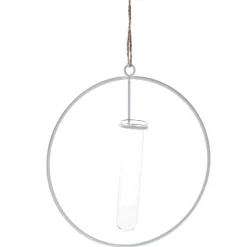 Metallring Mit Reagenzglas, Hängend, Weiß, 15 Cm