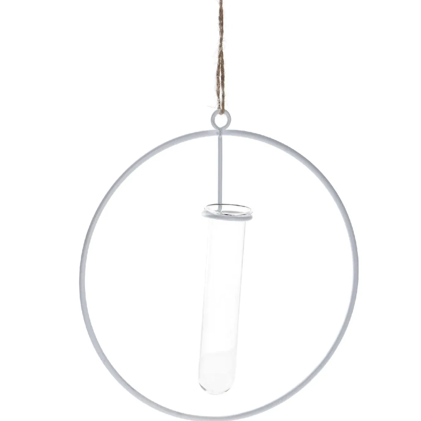 Metallring Mit Reagenzglas, Hängend, Weiß, 15 Cm