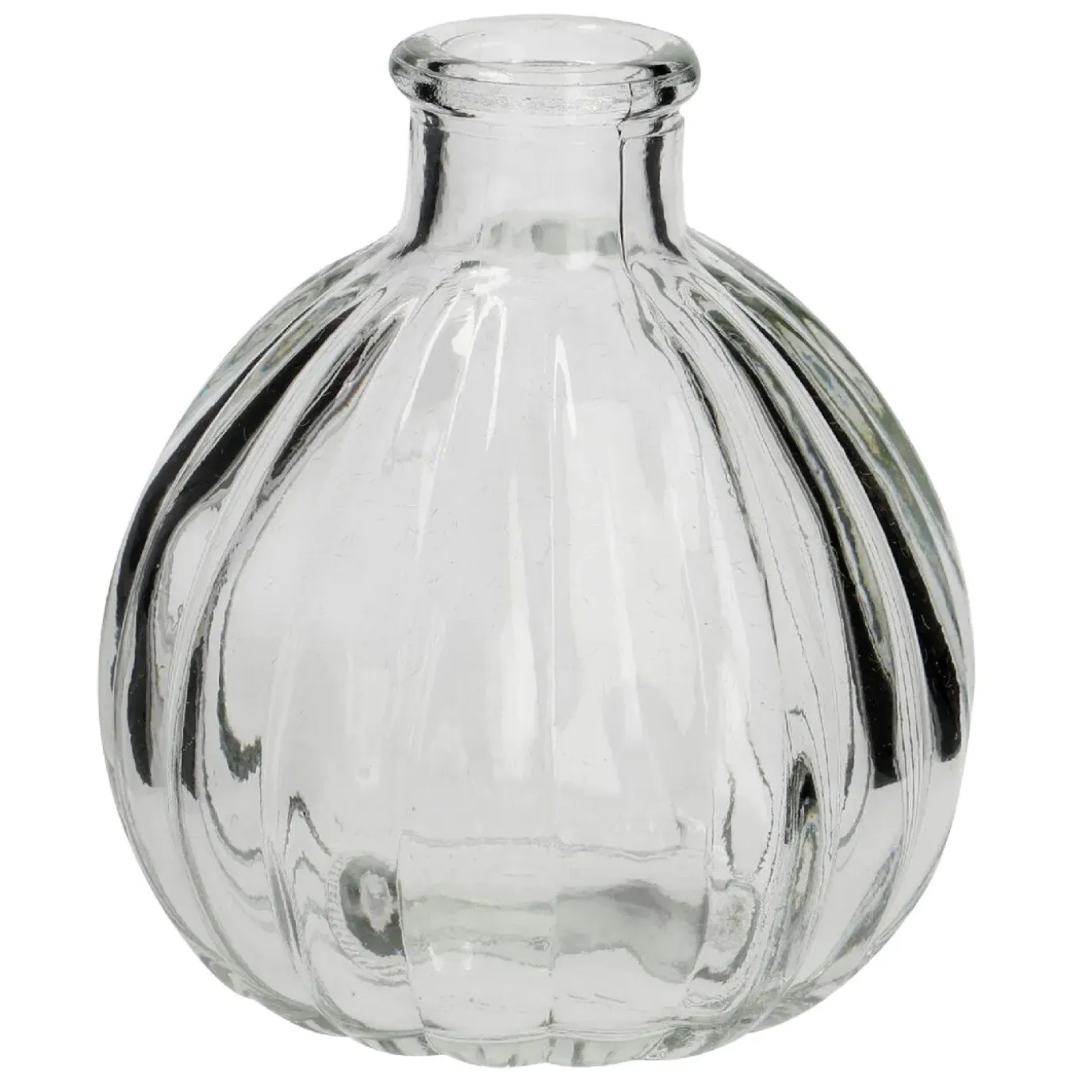 Mini-Vase Rillen, Rund, 9 Cm