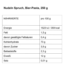 Nudeln Spruch, Bier-Pasta, 250 G