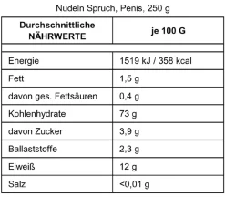 Nudeln Spruch, Penis, 250 G