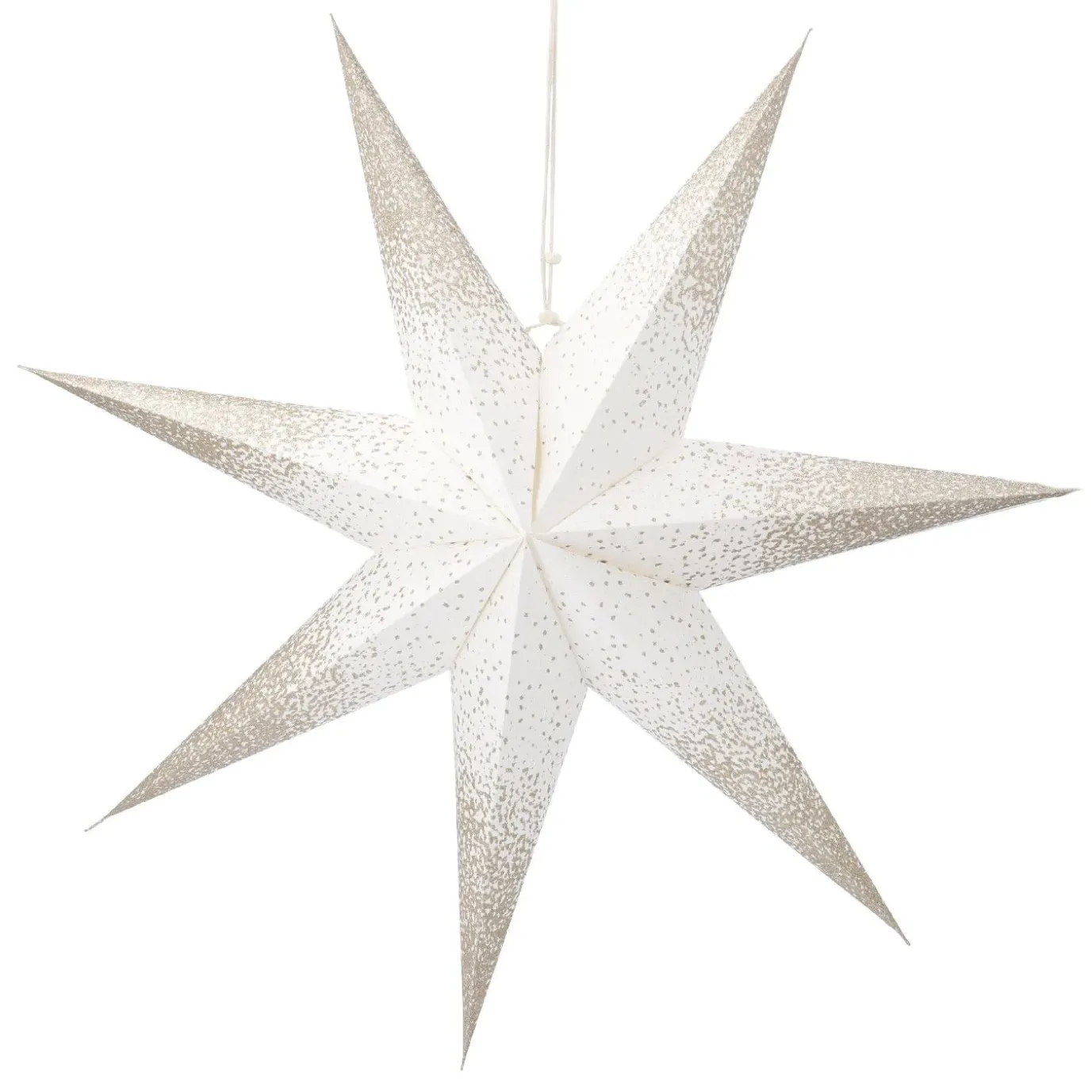 Papierstern, 60 Cm, Konfetti/weiß-champagner