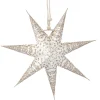 Papierstern Konfetti, Weiß/champagner, 18 Cm
