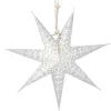 Papierstern Konfetti, Weiß/silber, 18 Cm