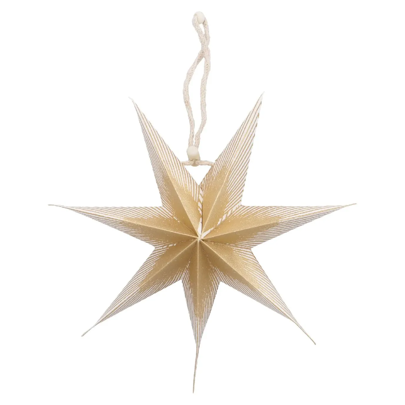 Papierstern Verlauf, Weiß/gold, 18 Cm