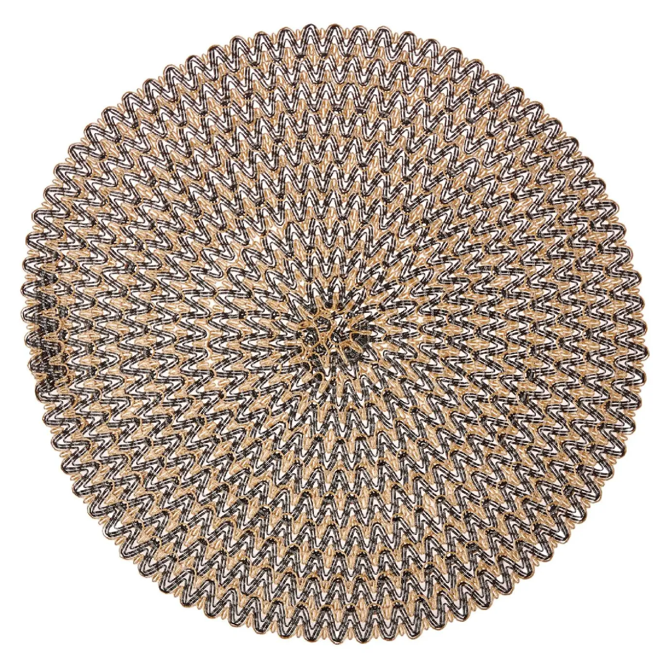 Platzset Aurora, Rund/schwarz, 38 Cm