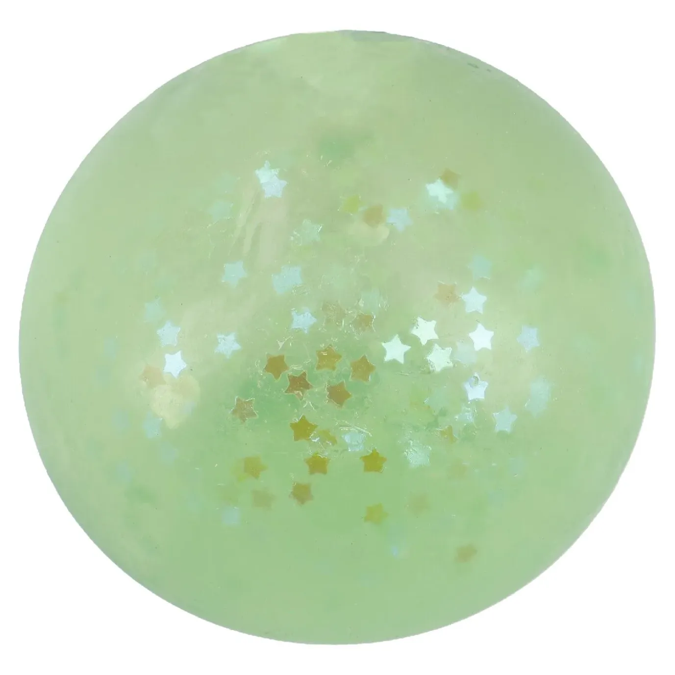 Quetschball Glitter/Maltose, Grün, 6 Cm