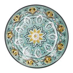 Schale China, Flach, Grün/braun, 12 Cm