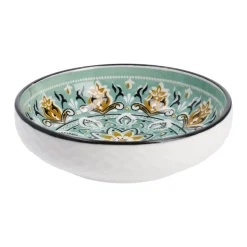 Schale China, Flach, Grün/braun, 9 Cm
