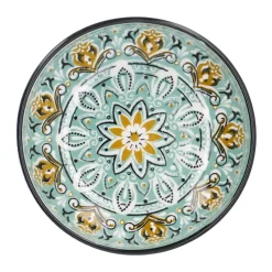 Schale China, Flach, Grün/braun, 9 Cm