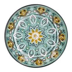 Schale China, Flach, Grün/braun, 15 Cm
